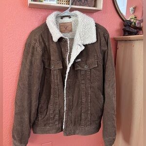 American Eagle sherpa lined corduroy coat